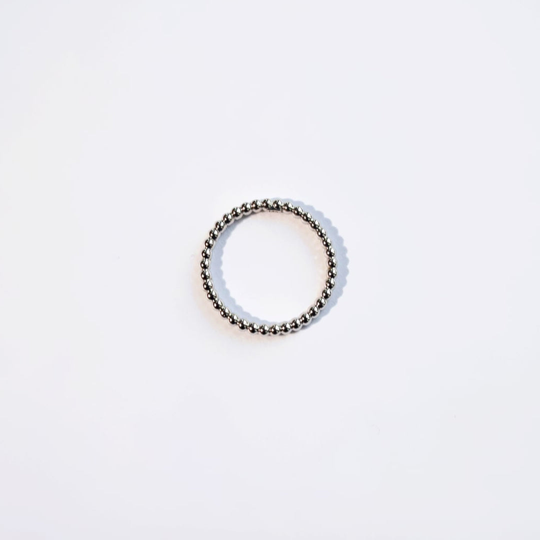 14k Gold Beads Eternity Band / White Gold