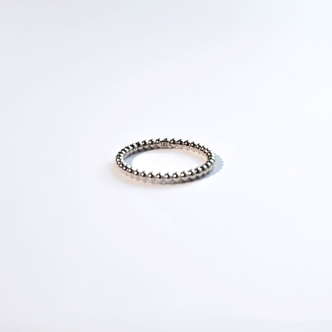 14k Gold Beads Eternity Band / White Gold