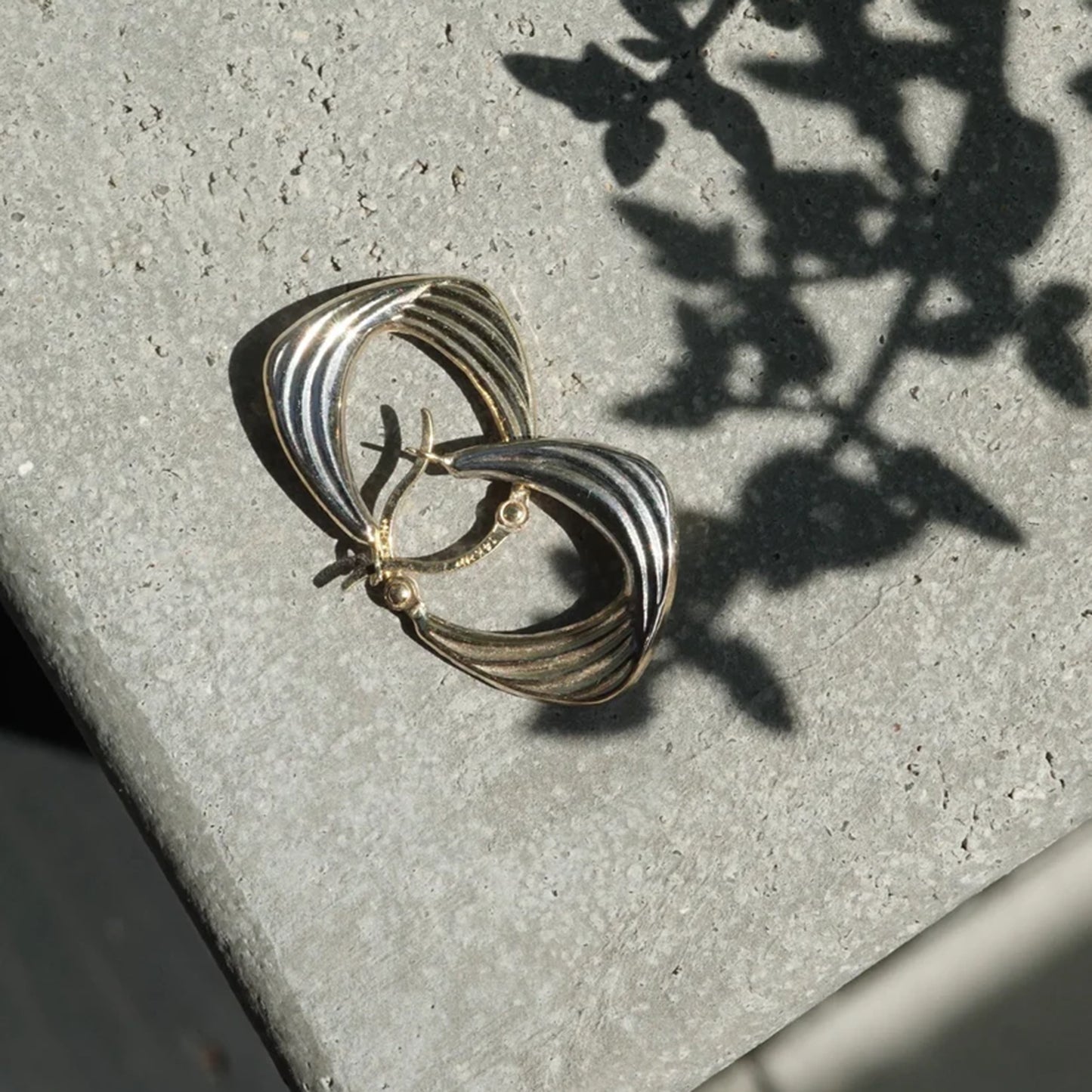 14k Gold 2tone Unity Hoops