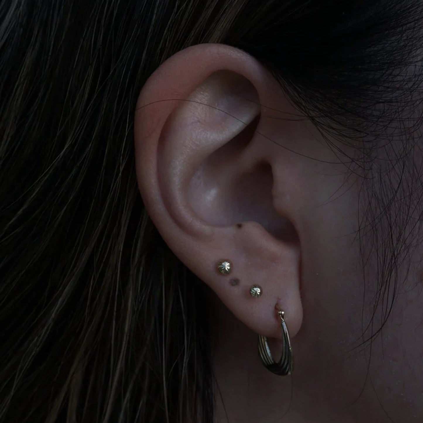 14k Gold 2tone Unity Hoops