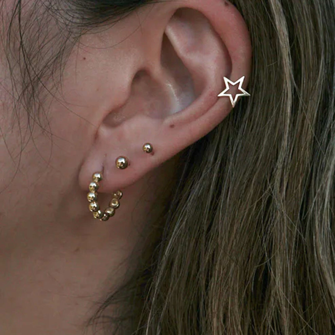 14k Gold Baby Ball Studs / White Gold