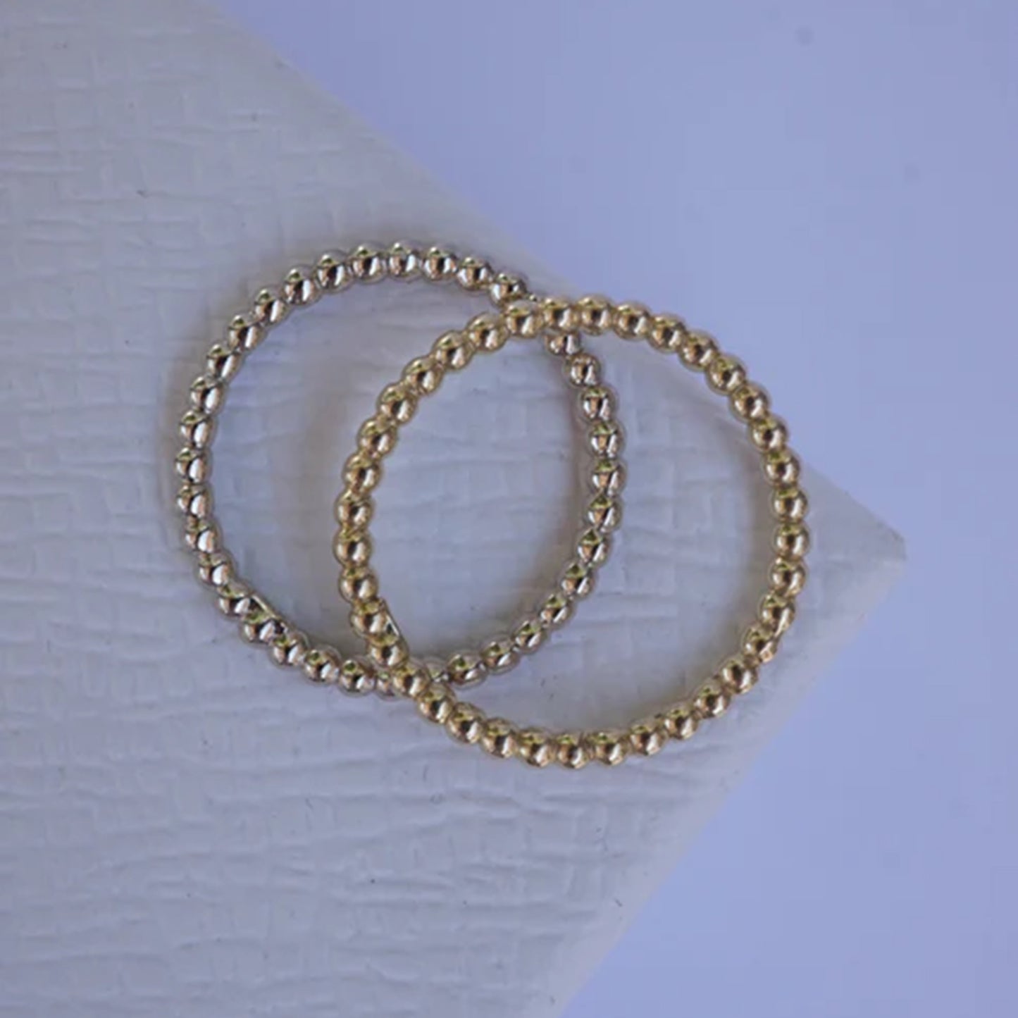 14k Gold Beads Eternity Band / White Gold