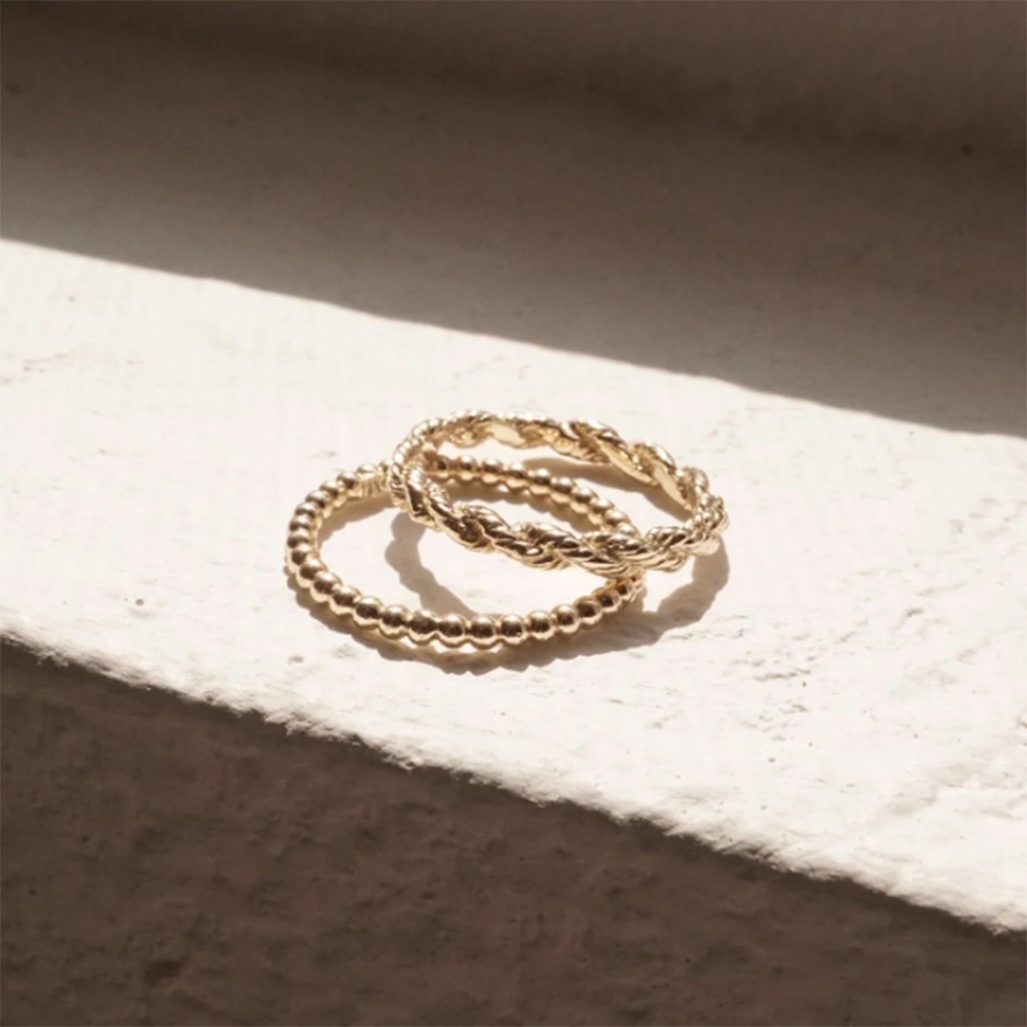 14k Gold Vintage Rope Ring / Yellow Gold