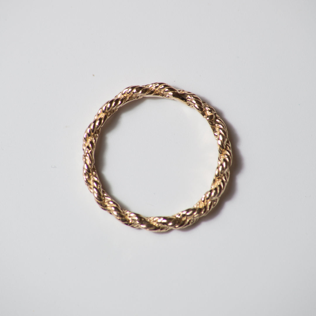 14k Gold Vintage Rope Ring / Yellow Gold