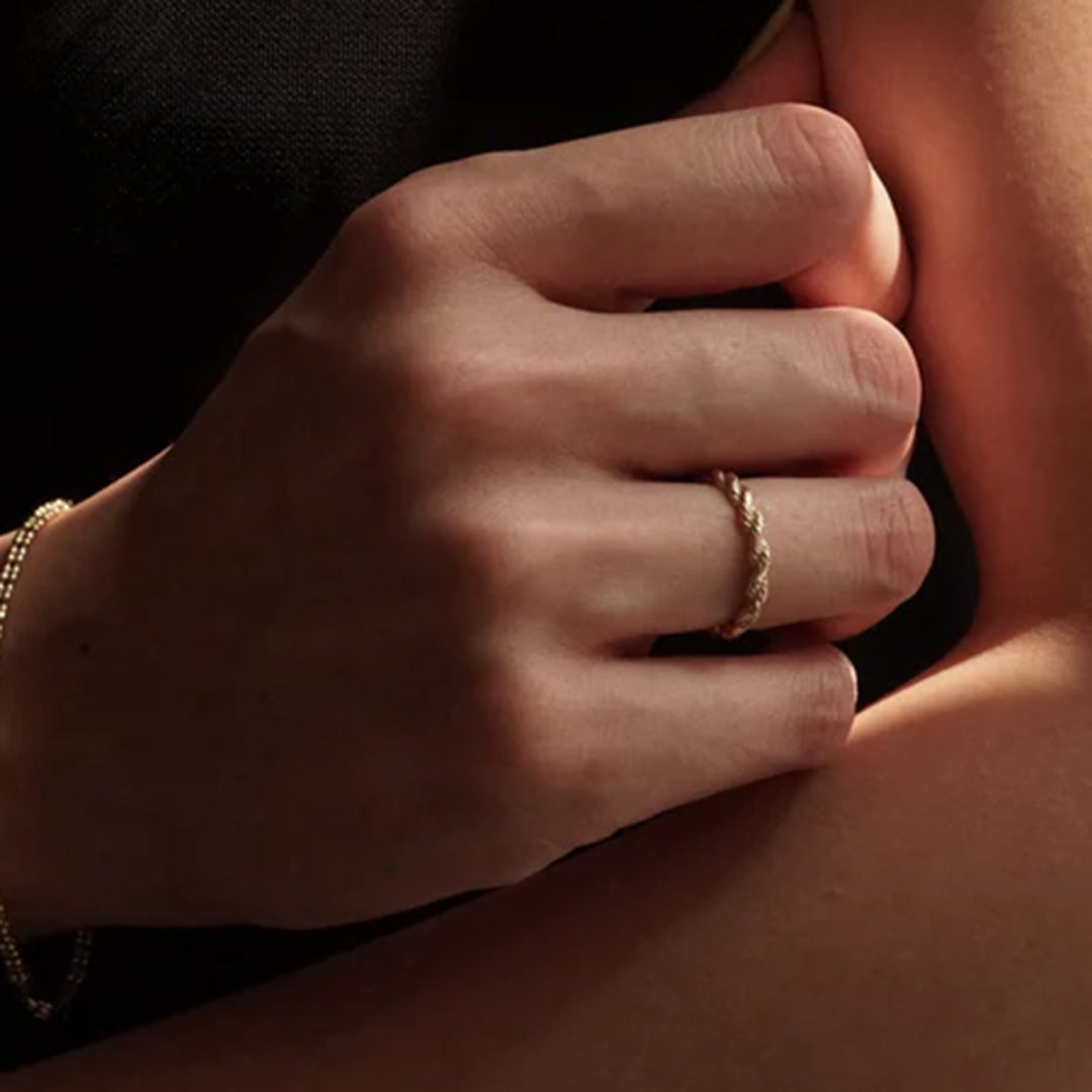 14k Gold Vintage Rope Ring / Yellow Gold