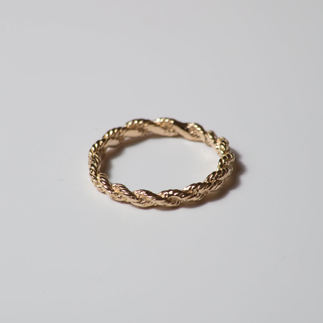 14k Gold Vintage Rope Ring / Yellow Gold
