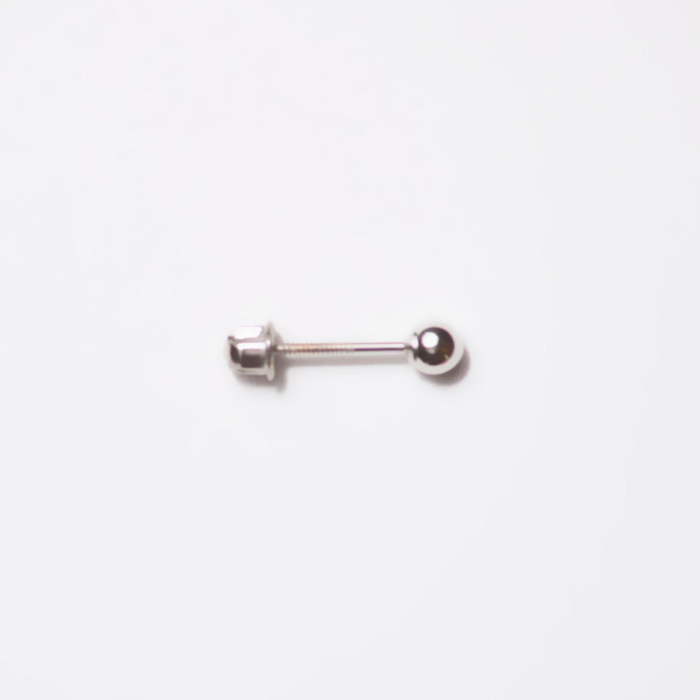 14k Gold Baby Ball Studs / White Gold