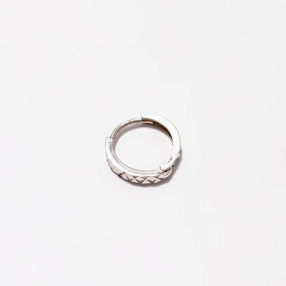 14k Gold Diamond Cut Baby Huggies / White Gold