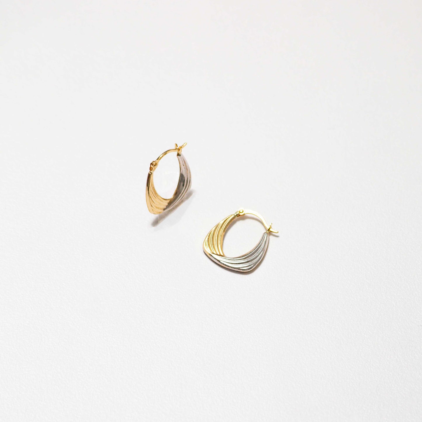 14k Gold 2tone Unity Hoops
