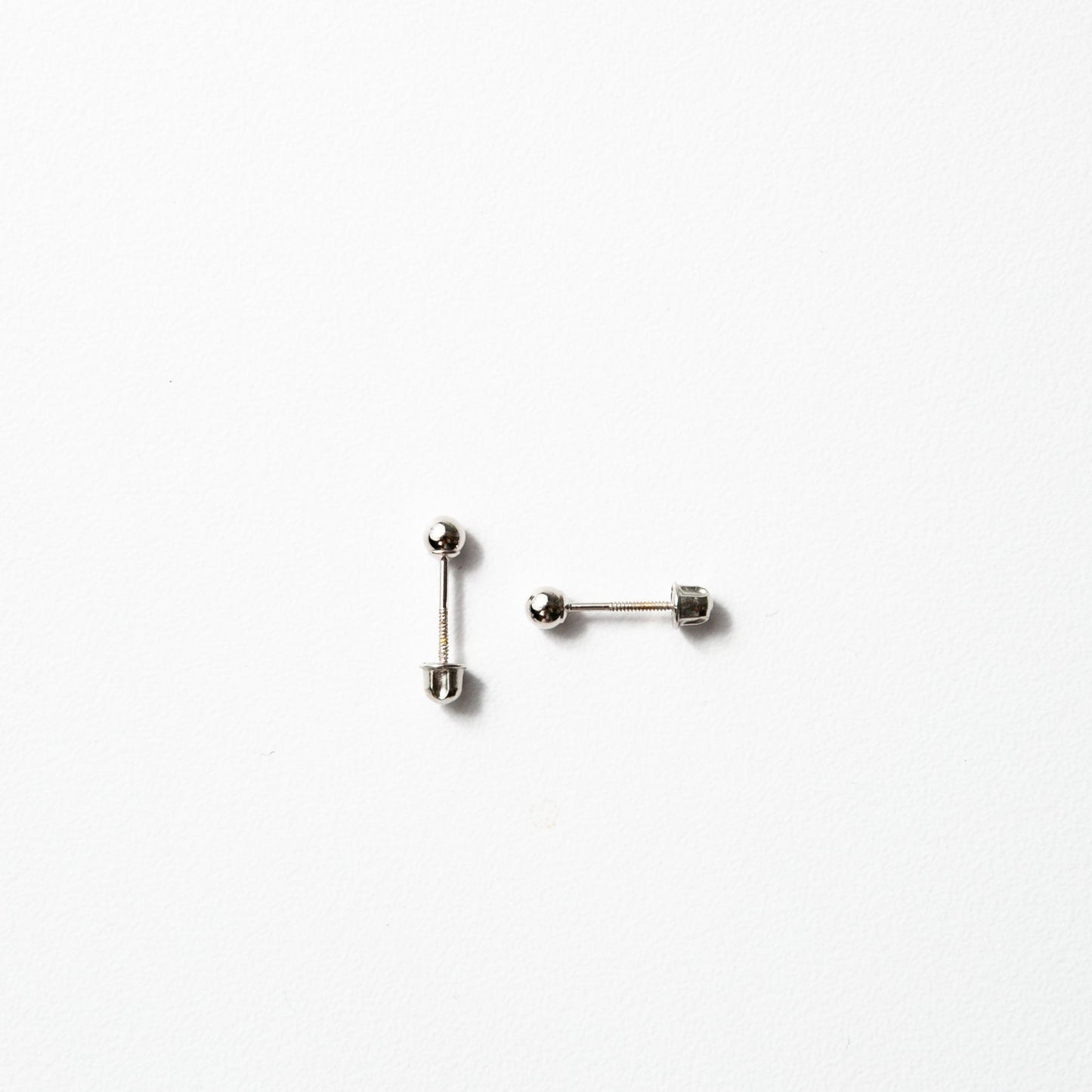 14k Gold Baby Ball Studs / White Gold