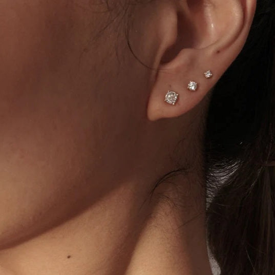 14k Lab Diamond Studs / White Gold (0.50cttw)