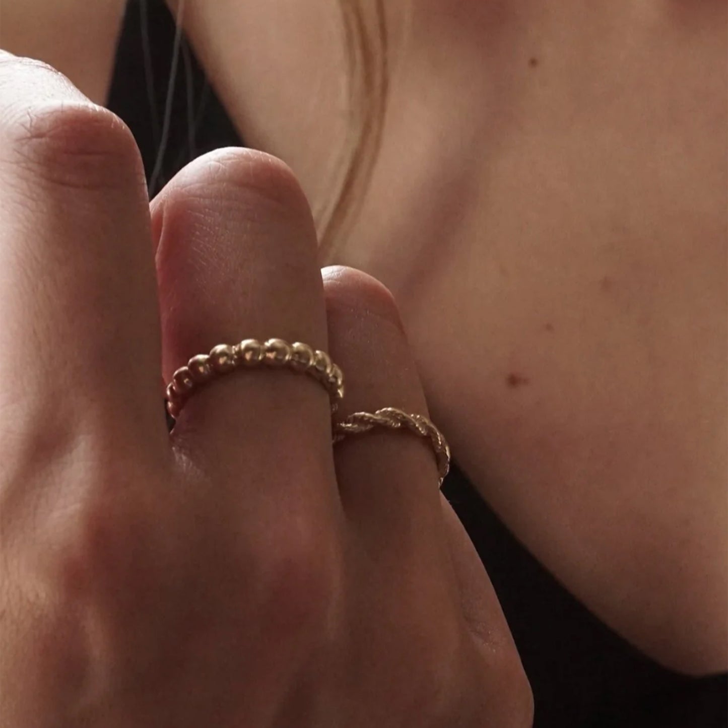 14k Gold Bigger Beads Eternity Band