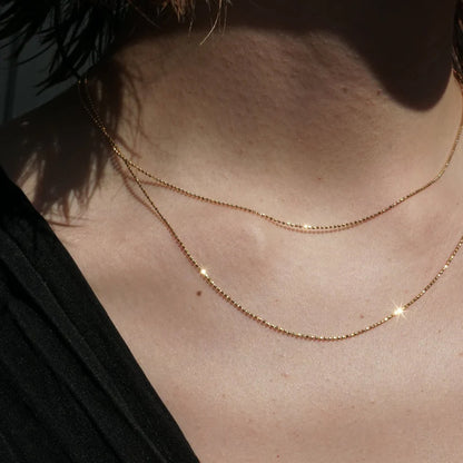 14k Gold Glitter Chain