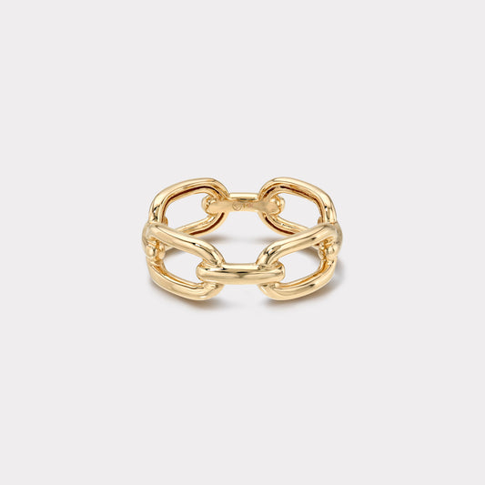 14k Gold Husky Chain Ring