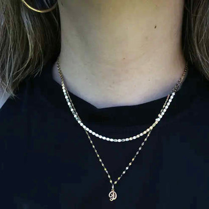 14k Gold Mini Initial Twinkle Necklace (chain & charm)