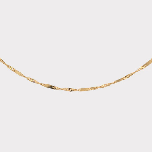 14k Gold Shimmer Bar Chain