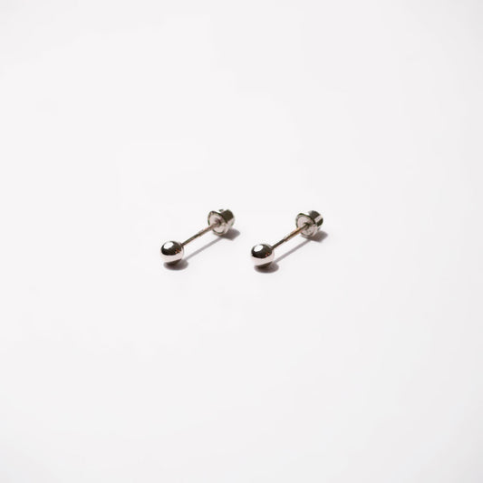 14k Gold Baby Ball Studs / White Gold