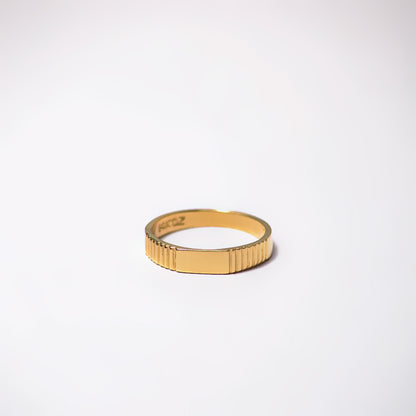 14k Gold Line Pinky Ring / Yellow Gold