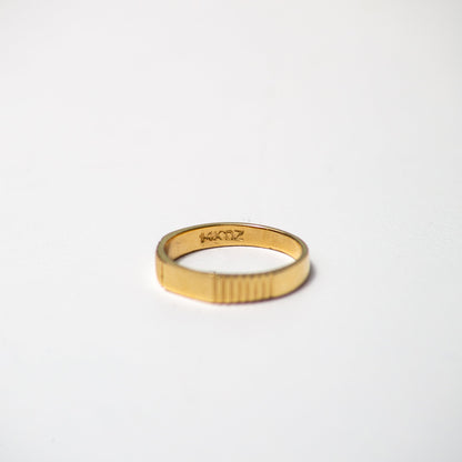 14k Gold Line Pinky Ring / Yellow Gold