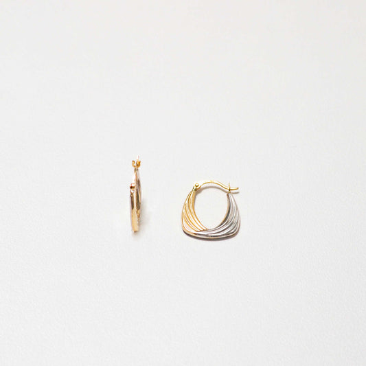 14k Gold 2tone Unity Hoops