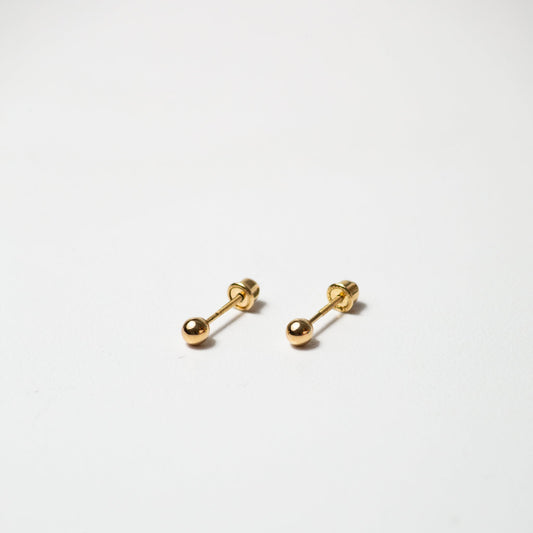 14k Gold Baby Ball Studs / Yellow Gold