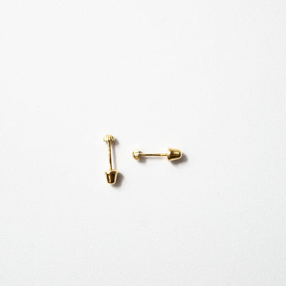 14k Gold Baby Diamond Cut Ball Studs